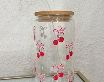Sweet Cherries Glass Cup