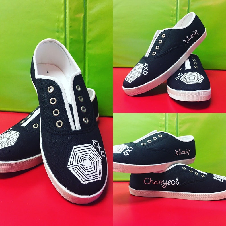 EXO kpop *hand painted* shoes