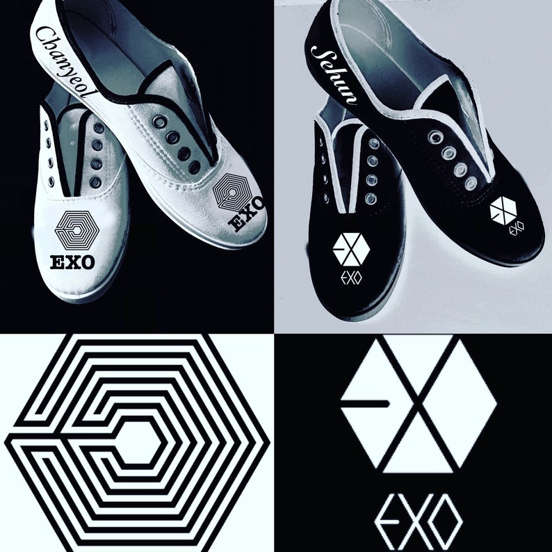 EXO kpop *hand painted* shoes