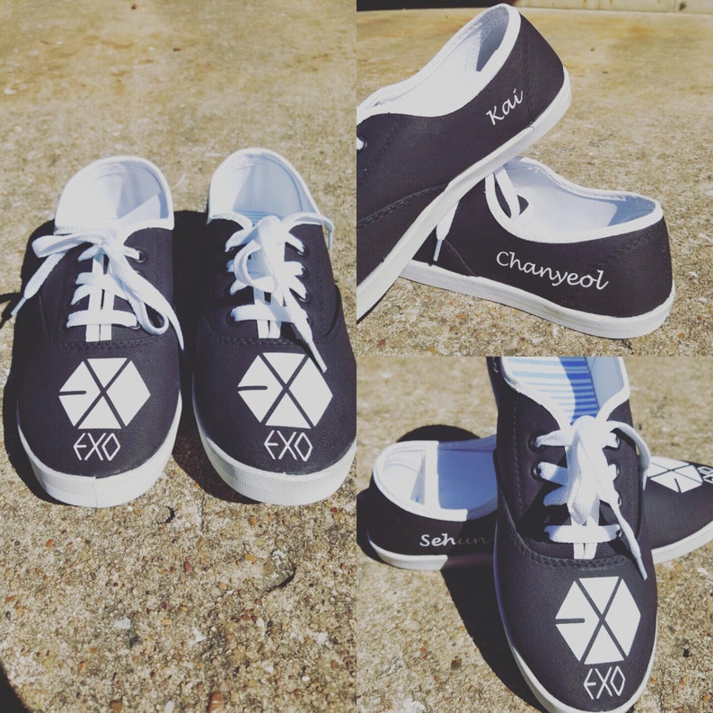 EXO kpop *hand painted* shoes