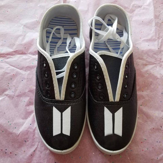 Bangtan BTS kpop hand painted Shoes Etsy