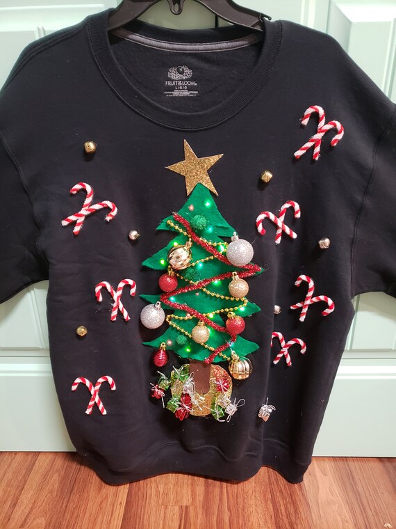 christmas tree light up sweater