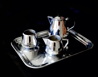 Vintage kitchen / Swan /  Doric Ware  / 1950s tea and coffee set / retro tea pot / vintage coffee / vintage tea