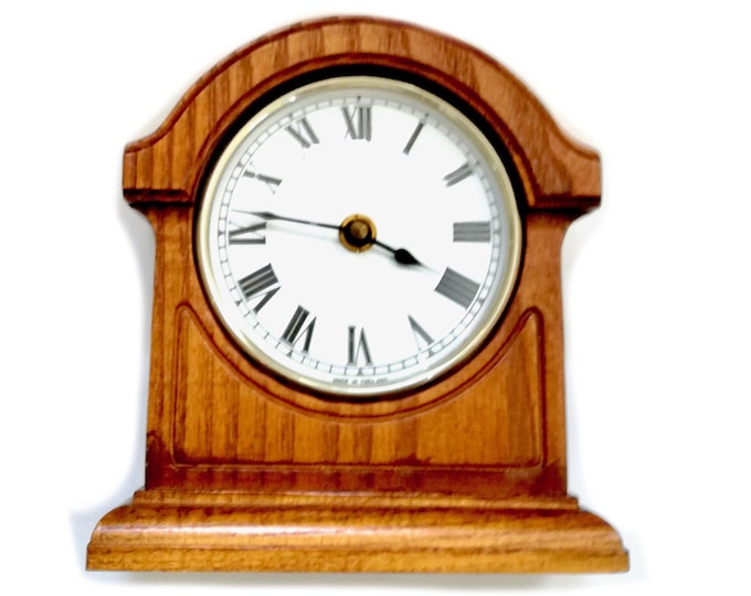 vintage wooden clock /  clock / made in England / Desk clock / mantle  clock / clock  / gift /