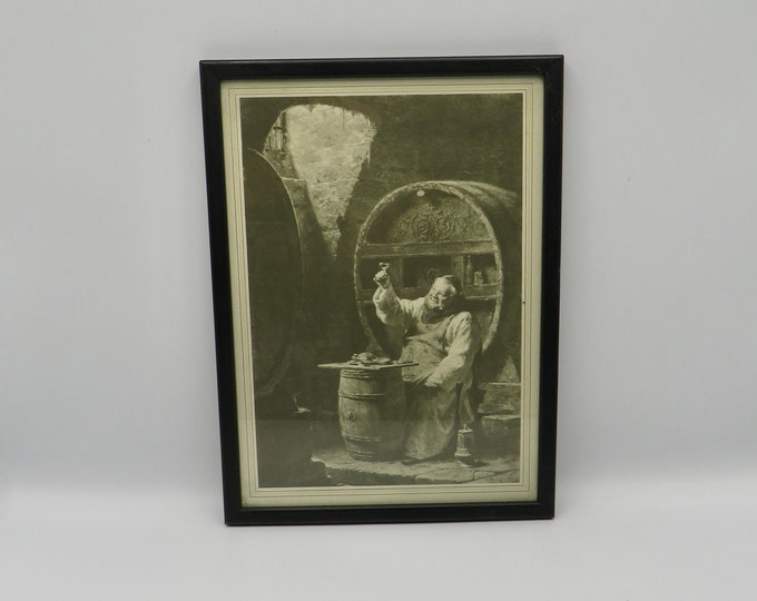 Vintage old print Eduard Grutzer Print quality winery Jakob Gerhardt Nierstein / wine gift