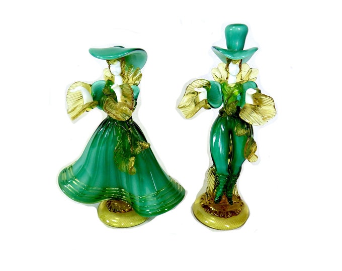 vintage murano glass / vintage Courtesan Figurines murano