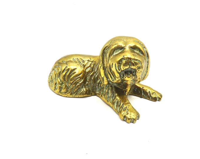 vintage Brass / Vintage brass old english sheepdog / horse brass vintage / solid brass / KITSCH / RB
