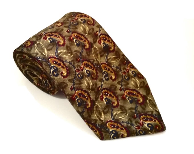 Tie / paisley  tie / clothing / Classic greenwoods / vintage tie  / menswear / vintage clothing /  gift for him / retro tie / polyester