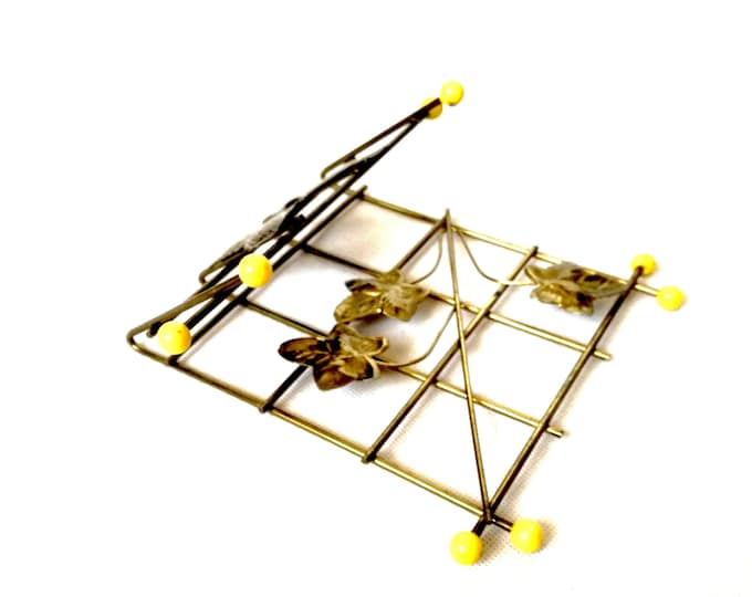 Vintage Atomic brass Butterfly /  letter holder /  Mid Century /  brass  /  KITSCH / brass butterflies / brass retro