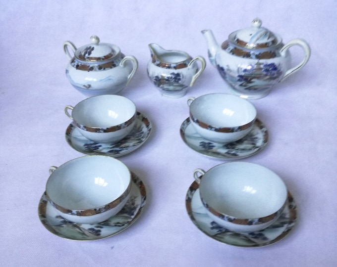 Japanese china / tea set / chinaware vintage set  / retro coffee / retro coffee set /
