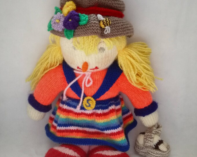 Retro / Vintage Large Knitted Country Dolls / vintage yarn bombers / retro doll / vintage doll / vintage knitted doll