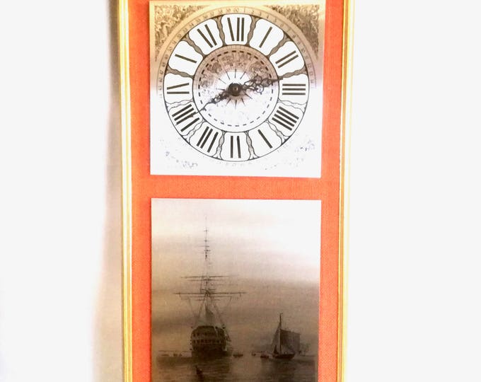 very Rare zodiac Face / Retro art clock / ships Clock / retro clock / retro japan Quartz /  Working clock / vintage art
