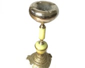 Vintage marble cast brass ashtray Stand solid heavy retro smoking G