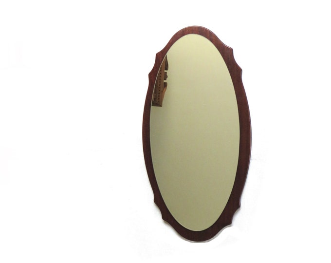 VINTAGE teak mirror / Retro Scandinavian Teak / Dark teak Framed Mirror / 1960s / retro home decor / teak mirror / retro teak /