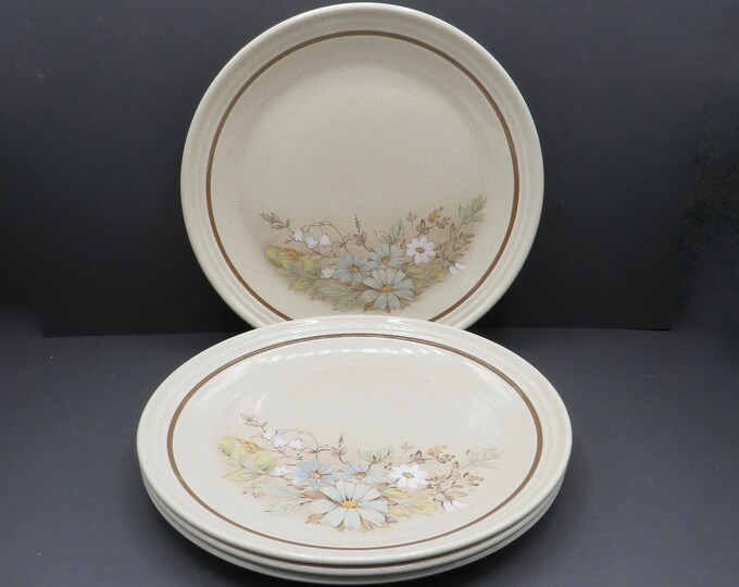 Royal Doulton Florinda Dinner plate x4 / vintage stoneware tea se / tlambethware / English / denby / discontinued / LS1042