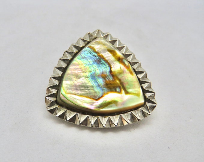 Vintage Brooch / Mother of pearl / exquisite silver brooch / made in England / ladies wear / vintage clothing / gift for her / 60's  (RB)
