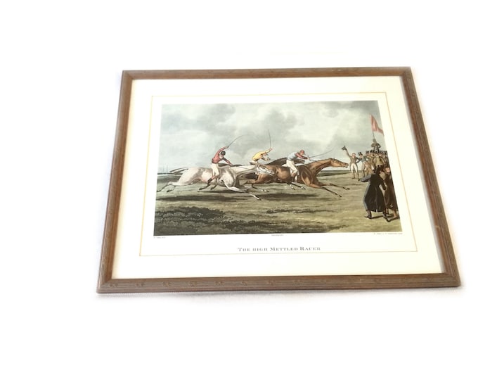 Vintage old print / Horse Racing /  The High Mettled Racer /  By Henry Alken