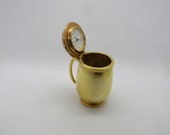 vintage Brass Jug clock Brass Mantel Clock clock vintage England Working clock