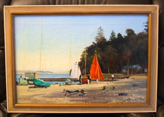 Vintage oil /  Alan B Charlton / 70s fine art / Authentic / Oil Painting / Framed original / vintage / retro artwork / retro oil painting /