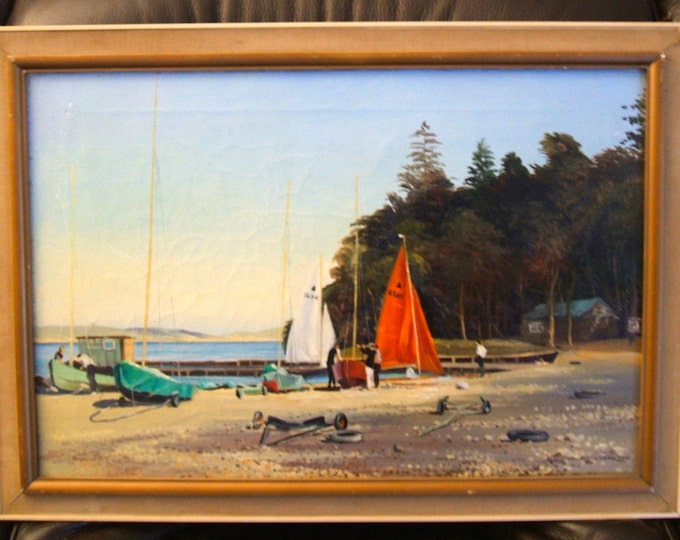 Vintage oil /  Alan B Charlton / 70s fine art / Authentic / Oil Painting / Framed original / vintage / retro artwork / retro oil painting /