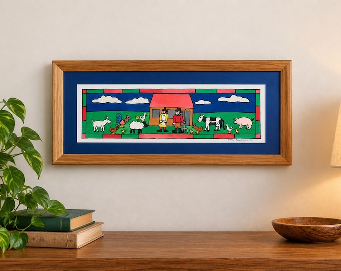 Farm / signed Art print / farmyard / Rare Limited Edition / framed farm art / modern art /