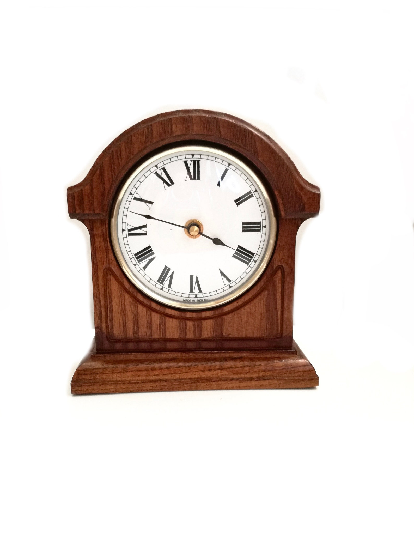 Vintage Wooden Clock / Clock / Made in England / Desk Clock / Etsy