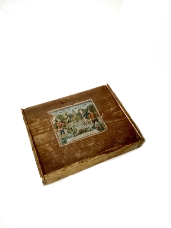 German block toy game / schweizer bankasten /  wooden blocks  / antique wooden box /  vintage Wood / masonic / black forest  / lodge / (RB)