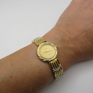 vintage gouden diamanten horloge / Zwitserse dameshorloges / 6" polsmaat / vintage horloge / horloge dameshorloge (f11)