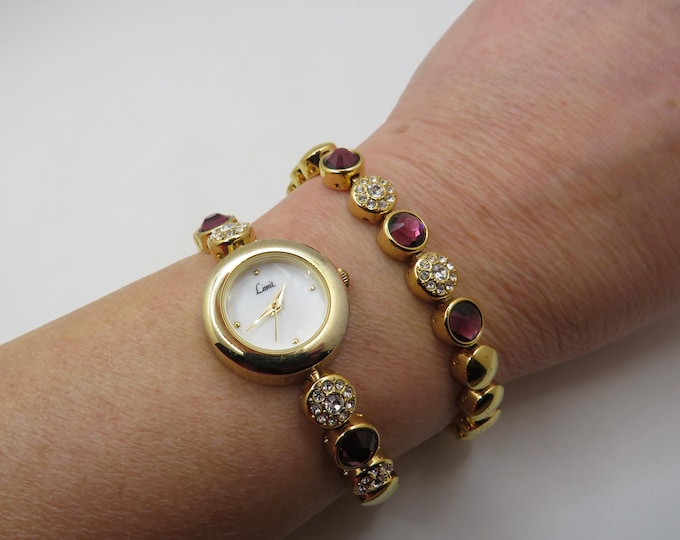 Vintage watch set / watch / Ladies Dress Watch and bracelet  / wrist size 7"/ womans Watch /  Gift for her (s20)