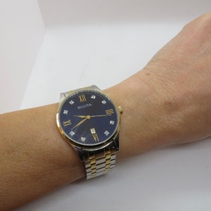 Vintage Gents oversized dress watch / bulova Quartz watch / gold plate watch / vintage gents Watch / watch / vintage sport  7.8&quot; wrist