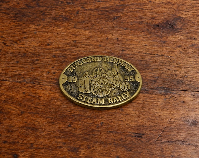 vintage steam rally / Brass 21st grand henham steam rally 1995/  brass Vintage horse shoe medallions  Horse Brass