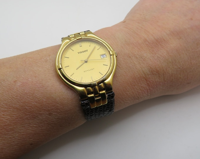Vintage sports watch / tissot watch / vintage Lizard Watch / 7.7" wrist / vintage sport  / gift for him (i18)