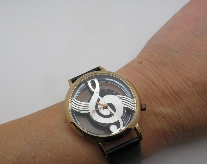 Vintage watch / dress watch / music dial /  Quartz watch / Dress Watch / womens Watch / Gift for her  (f12)