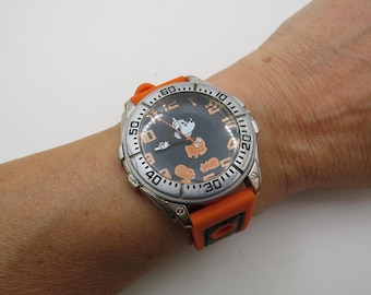 Vintage Disney / Mickey Mouse Uhr / orange Uhr / Vintage Sport / Uhr / unisex Uhr / vintage w32