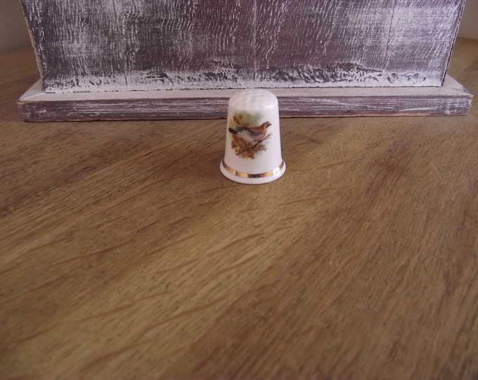Vintage thimbles / bird / Dartmoor Devon pony Centre / bone china England made / K1
