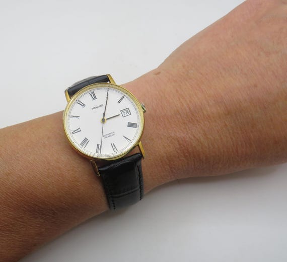 vintage mechanical watch / gold automatic watch / Montine / Winding watch / royal watch / u6