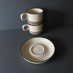 Vintage / Denby  discontinued / vintage tea cup saucer set / Claire Bernard / Rare Espresso / retro coffee / made in England