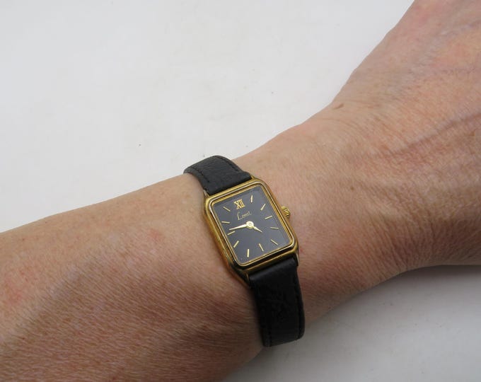 Vintage Gold Plated  Rectangle Watch – Tank Dial, 6.7" Band (y20)