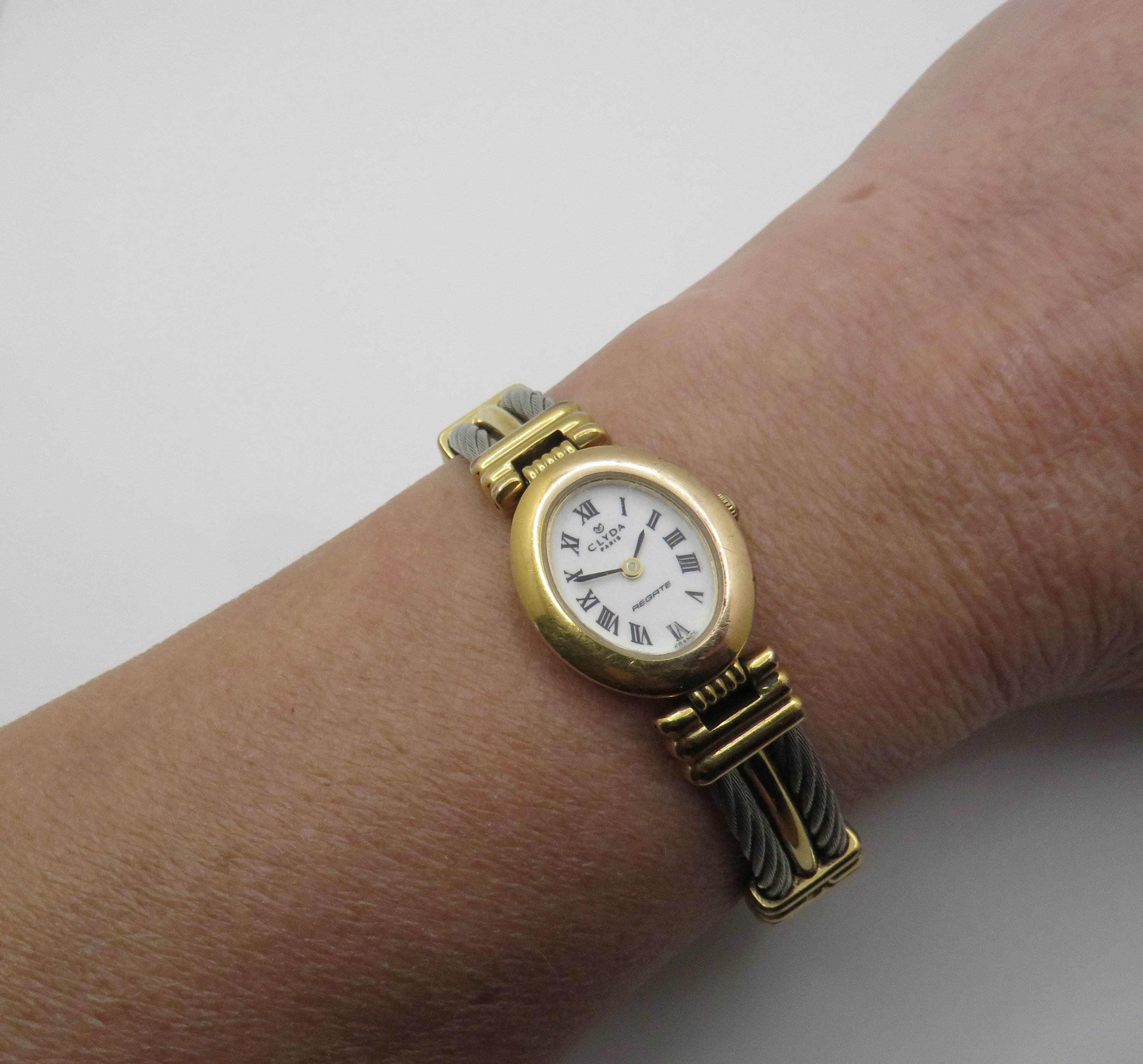 Vintage Dress Watch Two Tone Quartz Watch Gold Dress Watch