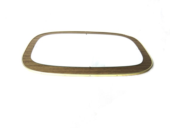 Vintage Formica mirror /  Danish / Mid Century / teak style Formica   / GERMANY / teak Framed Mirror 1960s / West Germany