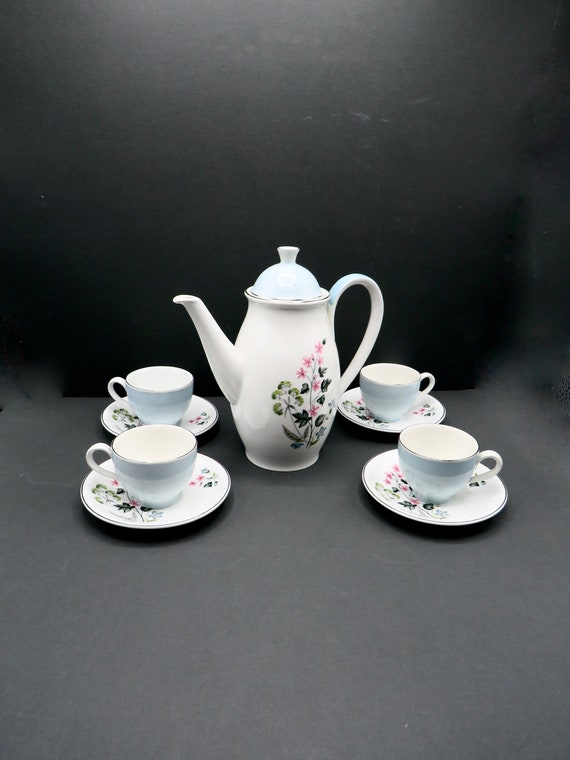 vintage Burleigh ware Burslem England Windsor blue mist /  c1960