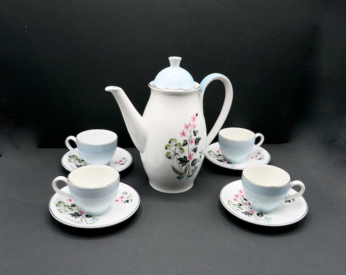 vintage Burleigh ware Burslem England Windsor blue mist /  c1960