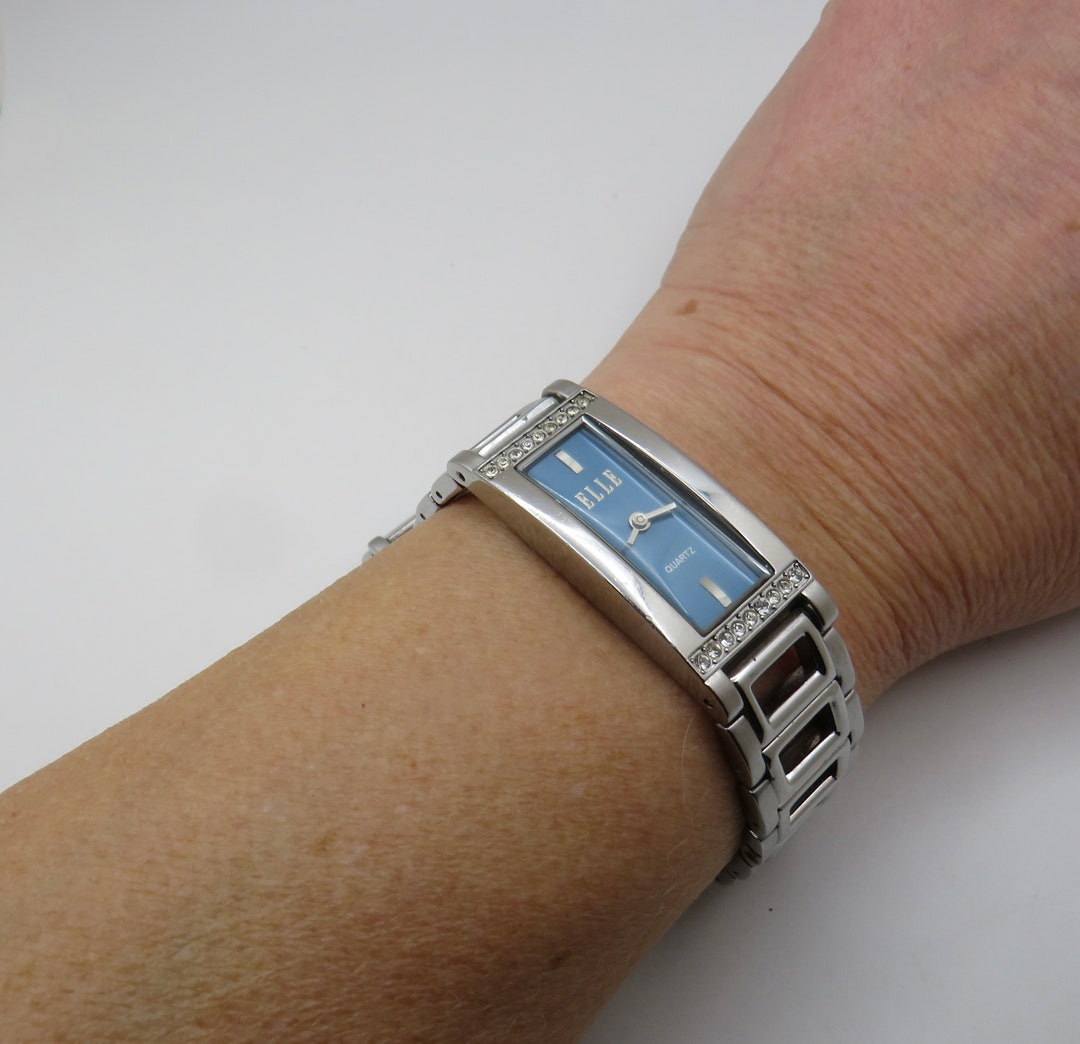 時計 ELLE Ladies watch Vintage ELLE / Womans Watch Square Watch / Blue Fashion