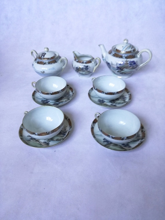 Japanese china / tea set / chinaware vintage set  / retro coffee / retro coffee set /