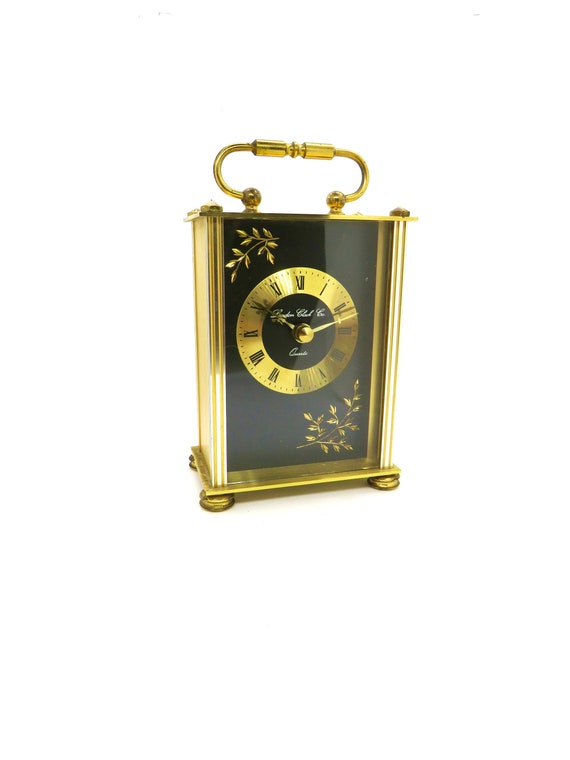 vintage clock  / London clock co / clock / Brass Mantel Clock /  clock  / vintage England /  Working clock