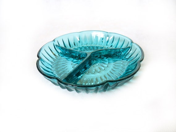 vintage ash tray /  bar bowl / glass / Blue ashtray / heavy  Bowl / vintage glass