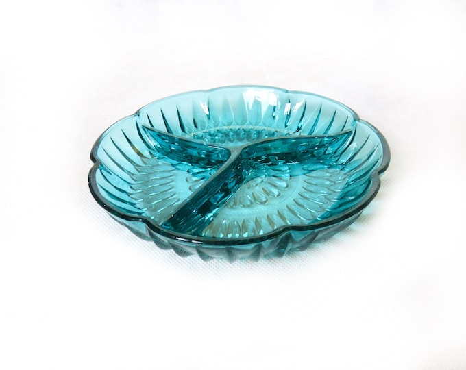 vintage ash tray /  bar bowl / glass / Blue ashtray / heavy  Bowl / vintage glass