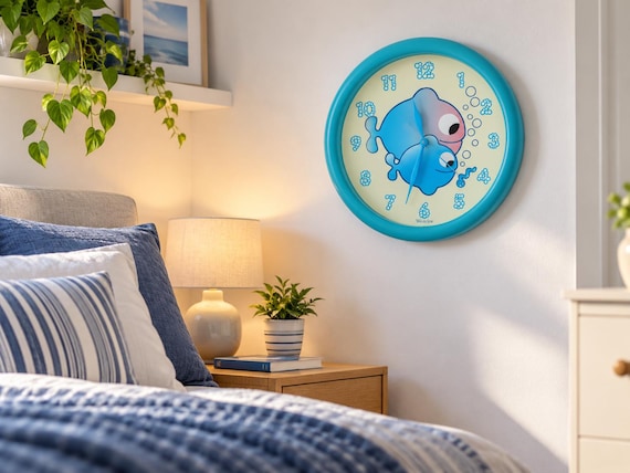 Vintage Westclox Fish Clock, Quirky Moving Eyes, 10"