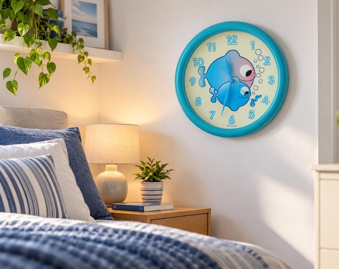 Vintage Westclox Fish Clock, Quirky Moving Eyes, 10"