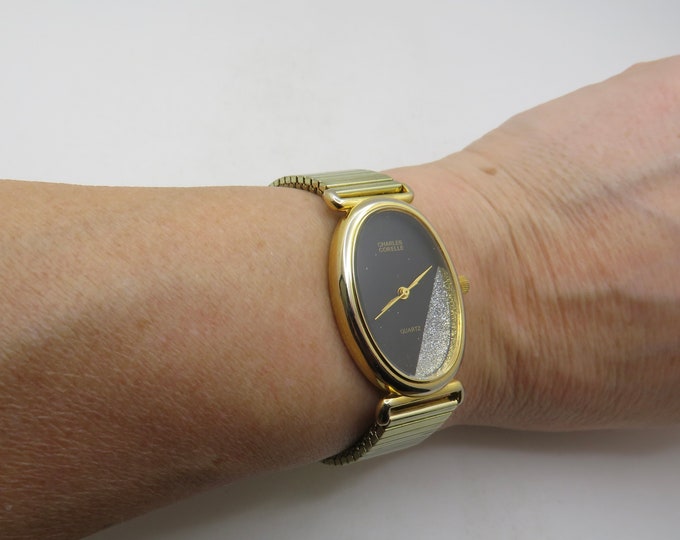 Gold watch / Charles Corelle  watch / watches for women / gift Watch / womens Watch / Gift for her  (m8)